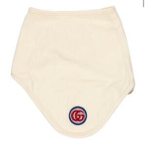 GUCCI Cream Baby Infant Snap On Bib Embroidered “G” Logo EUC
